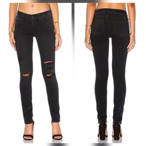 Paige Verdugo Skinny Carbon Black Ripped Jeans 24